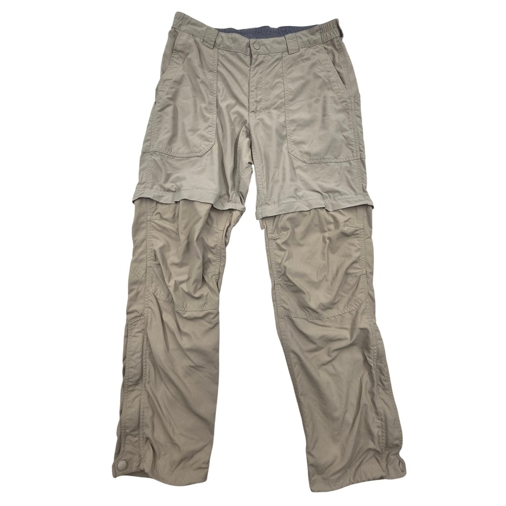 LL Bean Cresta Zip Off Convertible Hiking Pants Khaki Mens Medium Regular 32x32